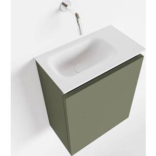 👉 Toiletmeubel talc MONDIAZ TURE 40cm army. EDEN wastafel links geen kraangat 6017316780759