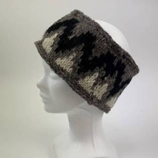 👉 Hoofdband grijs zwart wol Wollen Everest - Fleece gevoerd Grijs/Zwart 7436953651670