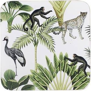 👉 Onderzetter wit MDF Onderzetters Jungle (Set van 6) 8716522075069