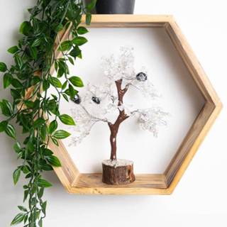 👉 Bergkristal Edelsteenboom met Getrommelde Toermalijn - Vitaliteit (25 cm) 7448130317316