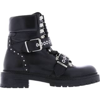 👉 Leer damesschoenen vrouwen zwart Paris Punk Biker studs with strap 2015000048486 2015000048592 2015000048608 2015000048615