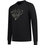 👉 Trui zwart male l mannen Elegante heren diamond zipper sweater - 8720086121506