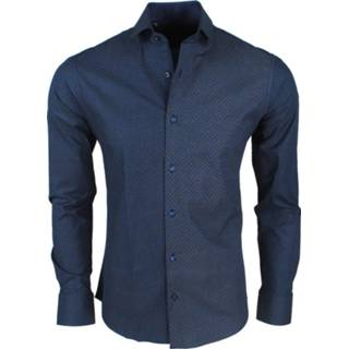 👉 Herenoverhemd l male blauw mannen New Republic Dinero milano heren overhemd slim fit blokjes navy 8720086121186