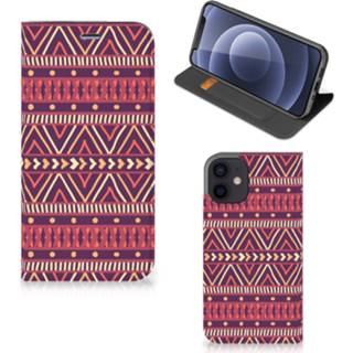 👉 Paars IPhone 12 Mini Hoesje met Magneet Aztec 8720215531862