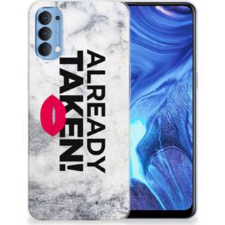👉 Siliconen hoesje wit OPPP Reno 4 met naam Already Taken White 8720215318609