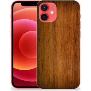 IPhone 12 Mini Bumper Hoesje Donker hout Bumper hoesje hout IPhone 12 Mini Donker 8720215077094