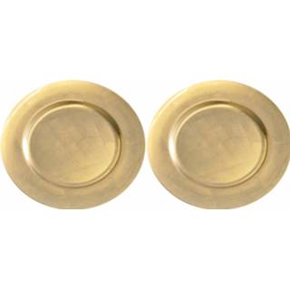 👉 Onderbord gouden 8x Ronde glimmende onderborden 33 cm voor een diner