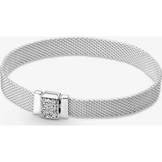 👉 Armband zilver unisex clear Pandora Reflexions Sparkling Clasp Bracelet, Sieraden uit Sterling geoxideerd, Cubic Zirconia, Clear, 599166C01-19