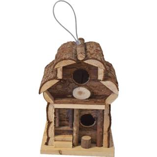 👉 Vogelhuisje 1x Broedkast rond dak naturel 15 x 21,5 cm