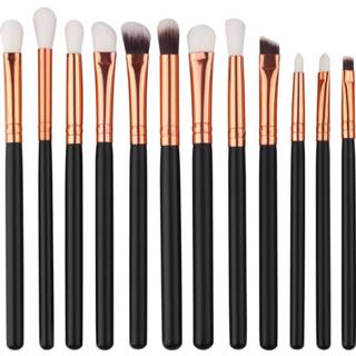 👉 Kwast zwart houten 12 stks Professionele Eyes Make-Up Kwasten Set Handvat Oogschaduw Eyeliner Blending Brush Poeder Gezicht Cosmetische Make Up maquillaje - 8720049614618