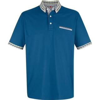 Poloshirt blauw limoengroen mannen effen optimale bewegingsvrijheid wit katoen Roger Kent 4055705439279 4055705441432 4055705441937