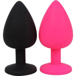 👉 IKOKYAnale Plug Speeltjes voor Mannen Vrouw Butt Plug met Strass Prostaat Massager Erotische Volwassen Producten Siliconen Sml - Black Size L