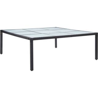 👉 Terrastafel zwart synthetisch Vidaxl Tuintafel 200x200x74 Cm Poly Rattan 8719883867823