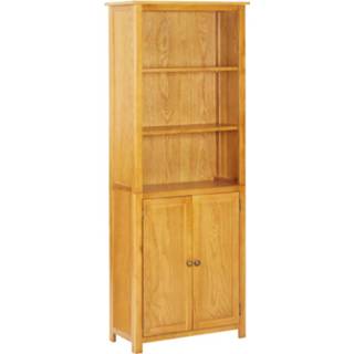 👉 Boekenkast eikenhout hout bruin Vidaxl Met 2 Deuren 90x30x200 Cm Massief 8720286006801