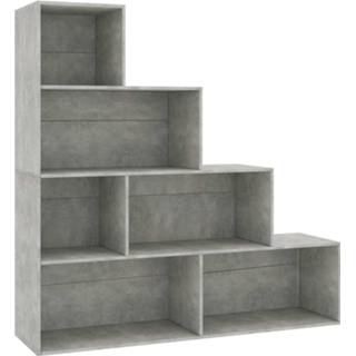 👉 Boekenkast steigerhout grijs Vidaxl Boekenkast/kamerscherm 155x24x160 Cm Spaanplaat Betongrijs 8719883786100