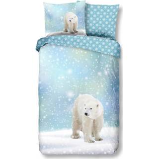 👉 Dekbedovertrek blauw katoen flanel Good Morning Icebear - / 1-persoons (140x200/220 Cm + 1 Sloop) 8717285176307