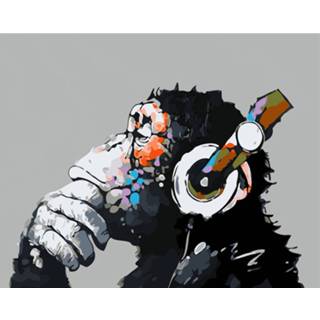 👉 Multikleur Schilderen Op Nummer - Aap #2 40 X 50 Cm 8719748394884