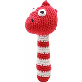 👉 Rammelaar rood polyester Naturezoo Dino Gehaakt 14 Cm 5713194200747