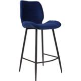 👉 Barkruk blauw Bronx71 Velvet Toby Donkerblauw 71 Cm 8720168880628