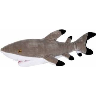 👉 Zwarte pluche kinderen punt rif haai 75 cm