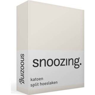 👉 Badstof hoeslaken katoen polyester wit Snoozing - 80% 20% 1-persoons (90x200/220 Of 100x200 Cm) Ivoor 8718801109779