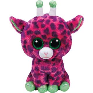 👉 Giraffe knuffel pluche paars roze Ty Beanie Buddy Gilbert - 24 Cm 8421371426