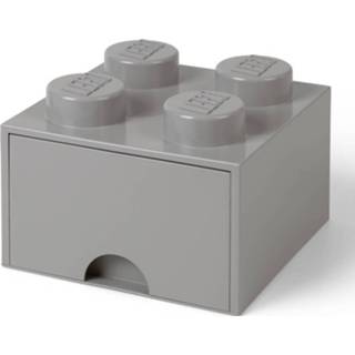👉 Opberglade grijs polypropyleen medium multikleur Lego Brick 4 - Stone Grey 5711938029494