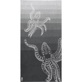 👉 Strandlaken grijs katoen Seahorse Octopus - 100% 100x180 Cm Grey 8719002060289