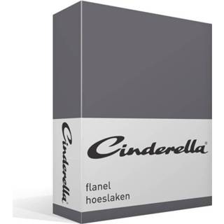 👉 Hoeslaken antraciet flanel grijs Cinderella - 100% Geruwde Flanel-katoen 1-persoons (90x200/210 Cm) 8712366382639