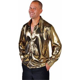 👉 Overhemd goud polyester goudkleurig mannen Metallic Voor Heren 64-66 (2xl) 8718758446019