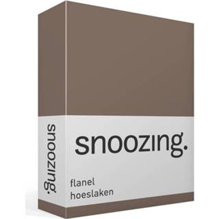 👉 Hoeslaken bruin flanel Snoozing - 100% Geruwde Flanel-katoen 1-persoons (90/100x220 Cm) 8719151000488
