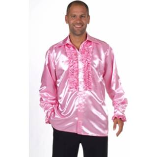 👉 Rouche blouse roze synthetisch m Luxe Rouches Lichtroze (52-54) 8718758192732