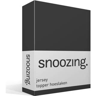 👉 Topper hoeslaken antraciet katoen jersey grijs Snoozing - 80/90 X200 8719151023135