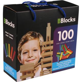 👉 Bblock hout Bblocks 100 Latjes Gekleurd 8718182370423