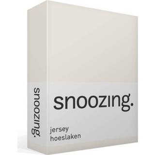 👉 Jersey hoeslaken katoen wit Snoozing - 100% Gebreide 2-persoons (120x200 Cm) Ivoor 8719151025245