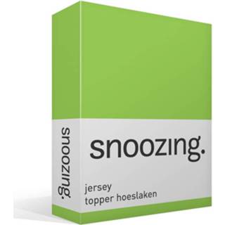 👉 Topper hoeslaken limoen katoen jersey groen Snoozing - 80/90 X200 Lime 8719151022688