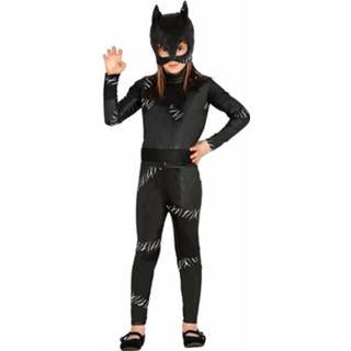 👉 Catsuit zwarte synthetisch zwart meisjes Kat/ Poes Halloween Kostuum Voor 7-9 Jaar (122-134) 8719538256538