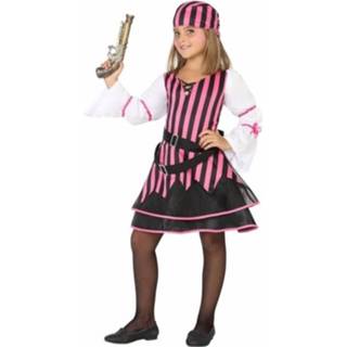 👉 Jurk roze polyester multikleur meisjes Piraten Jurkje / Kostuum Voor 116 (5-6 Jaar) 8719538233515