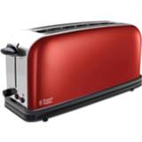 👉 Broodrooster rood RVS Russell Hobbs Flame Red - Long Slot 4008496814855