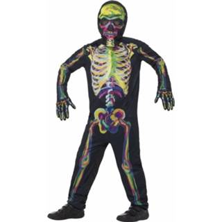 👉 Jumpsuit polyester multikleur kinderen Halloween Glow In The Dark Skelet Kostuum / Voor 145-158 (10-12 Jaar) 8719538258525