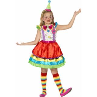 👉 Jurk synthetisch multikleur meisjes Kleurrijk Clowns Jurkje Voor 145-158 (10-12 Jaar) 8718758868668