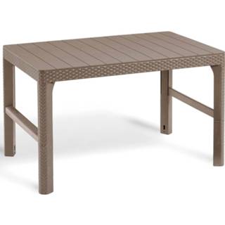 👉 Terrastafel synthetisch bruin Allibert Tuintafel Lyon Cappuccino 232296 8711245143453