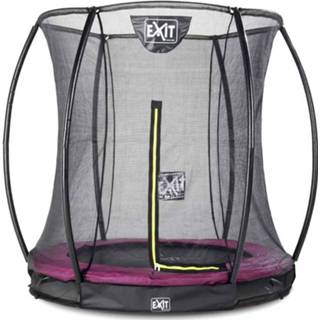 Trampoline roze metaal Exit Silhouette Verlaagde Met Veiligheidsnet Rond - 183 Cm 8719743250611