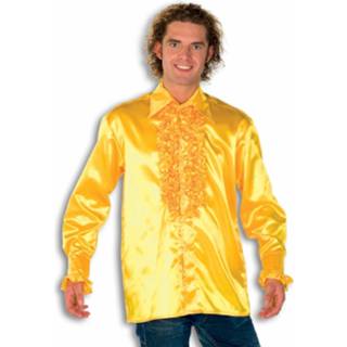 👉 Overhemd geel polyester mannen Rouche Voor Heren 52 (L) 8718758261612