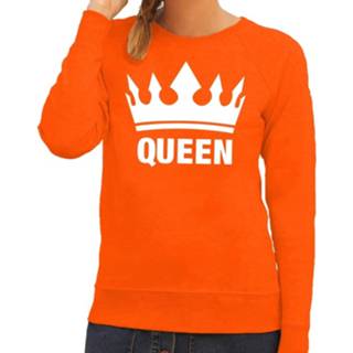 👉 Sweater oranje synthetisch Koningsdag Queen / Trui D 8719538472570