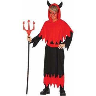 👉 Rode synthetisch rood jongens Mystieke Duivel Verkleedkleding Voor - Kostuum/ Outfit 10-12 Jaar (140-152) 8719538256620
