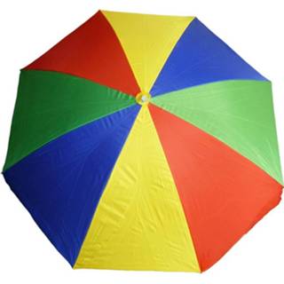 👉 Polyester multikleur Strandparasol 250cm Gekleurde Banen Stra 8716421401730