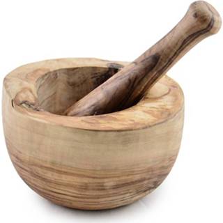 👉 Olijfhout hout bruin Bowls And Dishes Olijfhouten Vijzel 16 Cm 8718546630484