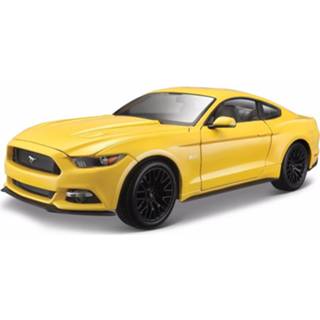 👉 Modelauto metaal geel Ford Mustang 2015 1:18 - Speelgoed Auto Schaalmodel 8719538249592