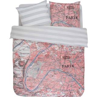 👉 Dekbedovertrek katoen roze Covers & Co Paris Citymap-140x200/220 8715944523684